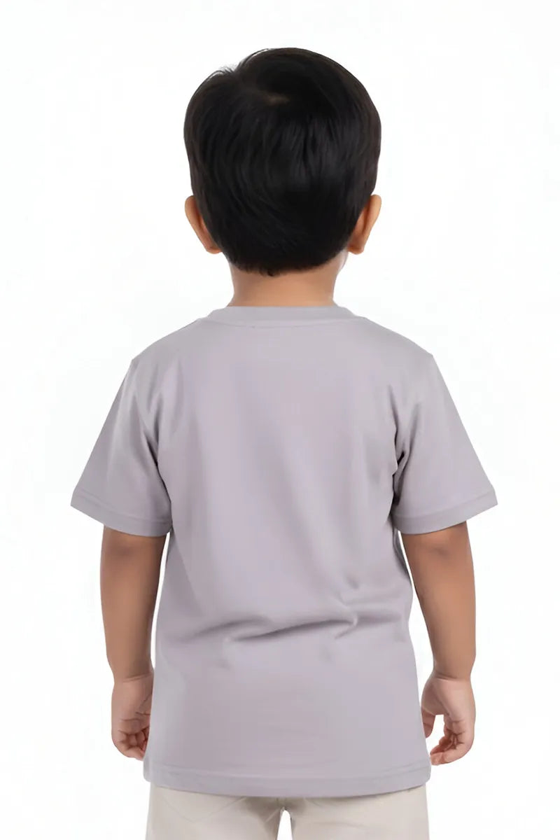 Tencel Printed T-Shirt for Boys - Grey - View 5
