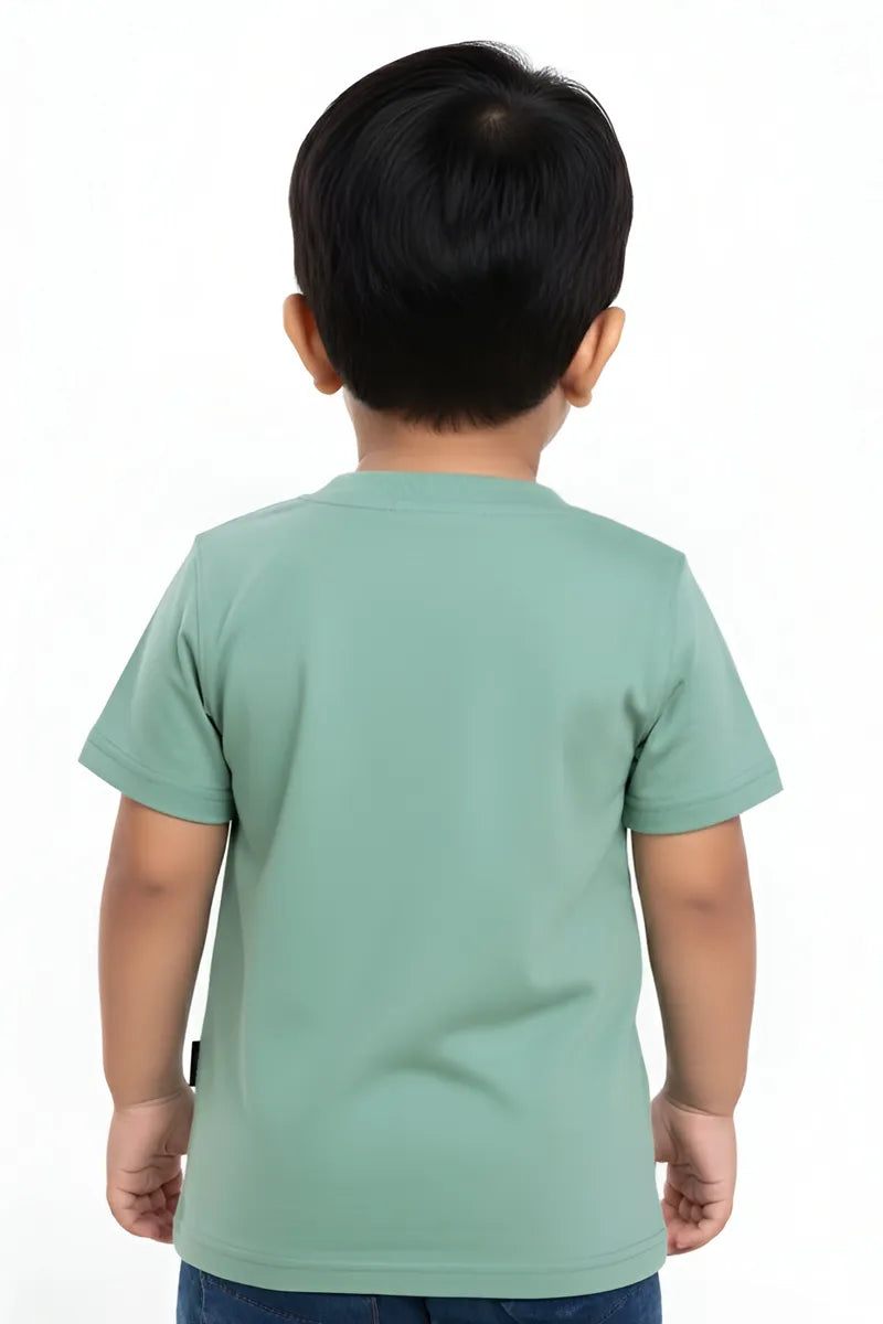 Tencel Printed T-Shirt for Boys - Green - View 4