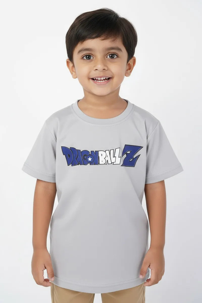 Cotton Printed T-Shirt for Boys - Light Grey - View 1