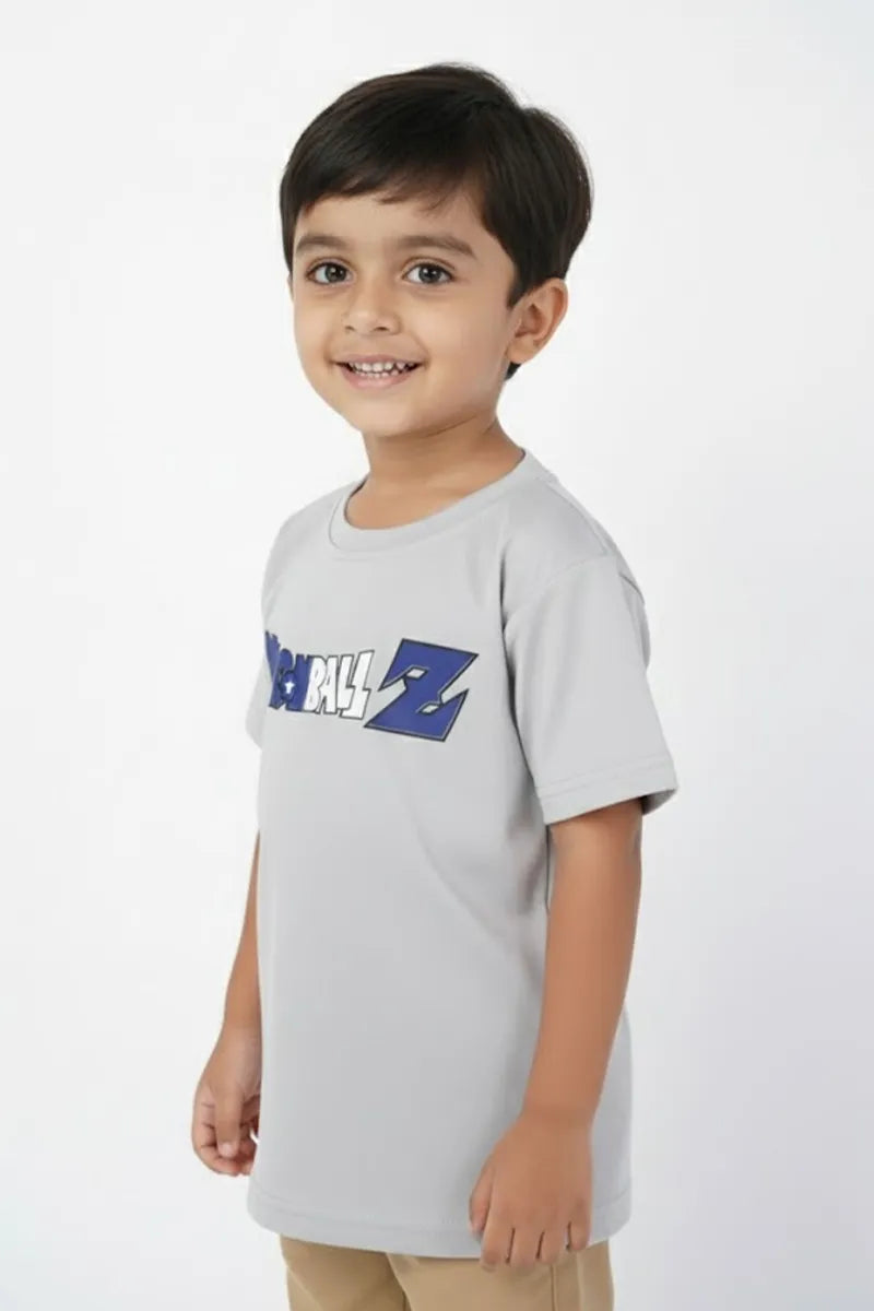 Cotton Printed T-Shirt for Boys - Light Grey - View 2