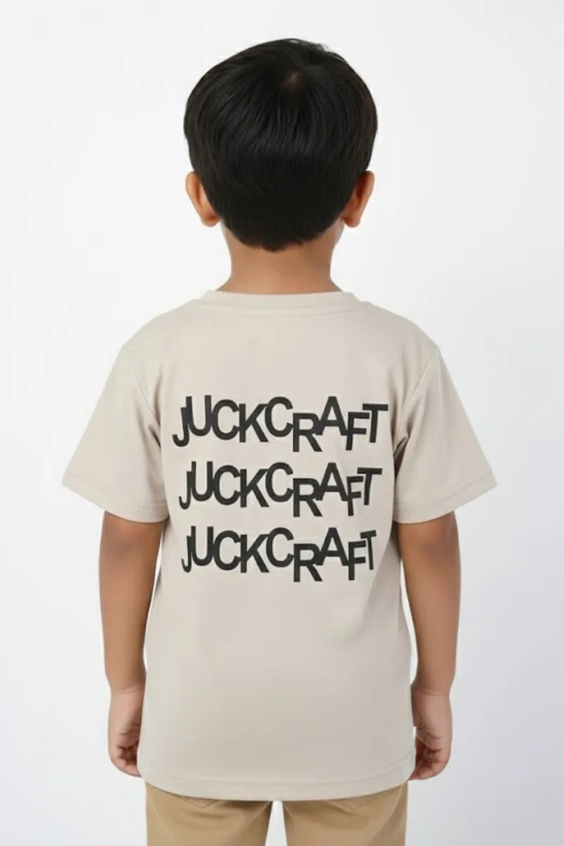 Cotton Printed T-Shirt for Boys - Beige - View 3