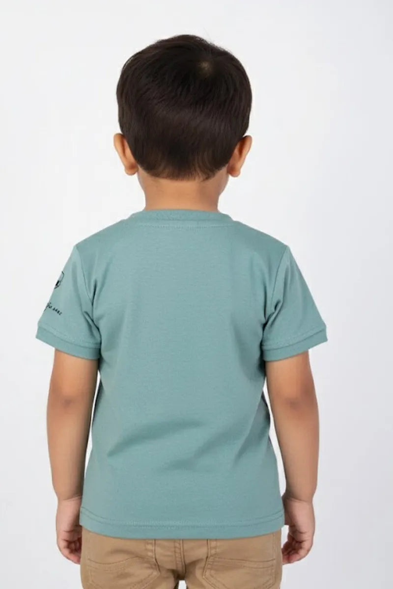 Cotton Printed T-Shirt for Boys - Green - View 3