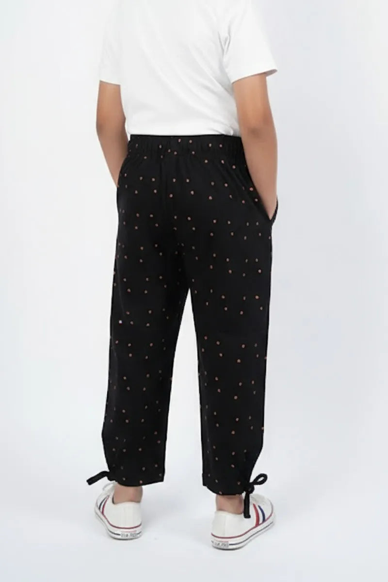 Printed Capri for Girls - Black - View 3