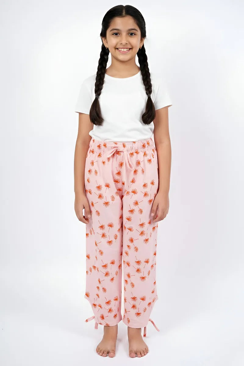 Printed Capri for Girls - Peach - View 1