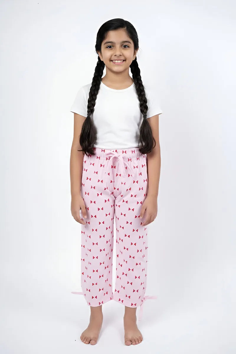Printed Capri for Girls - Pink - View 1