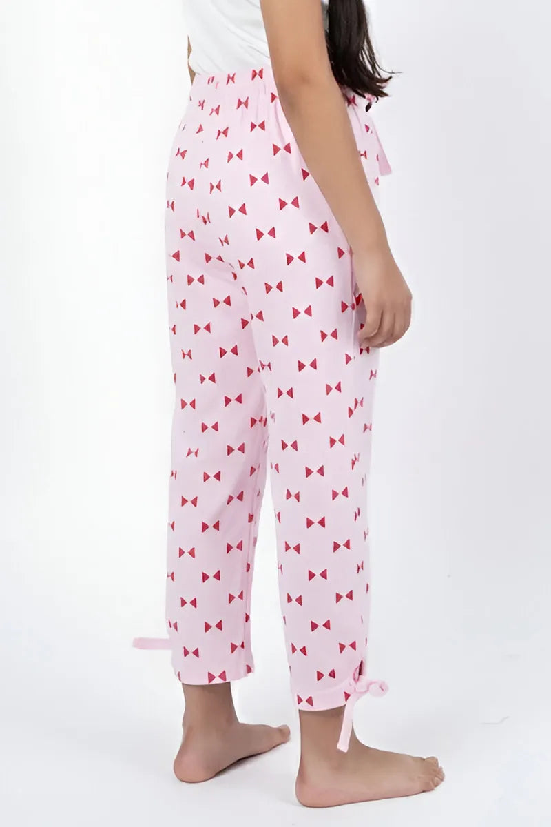 Printed Capri for Girls - Pink - View 3