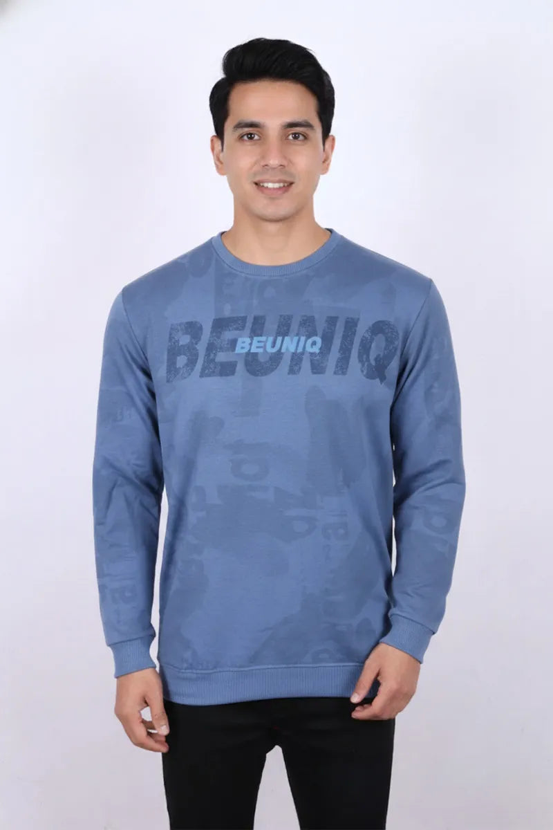 Men's Cotton Blend Self Design Casual Sweatshirts - Purple Haze (Style CLMTS23)