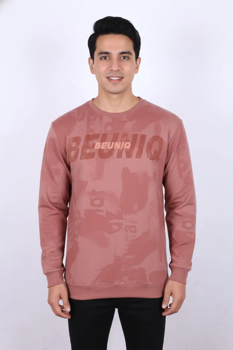 Men's Cotton Blend Self Design Casual Sweatshirts - Purple Haze (Style CLMTS23)