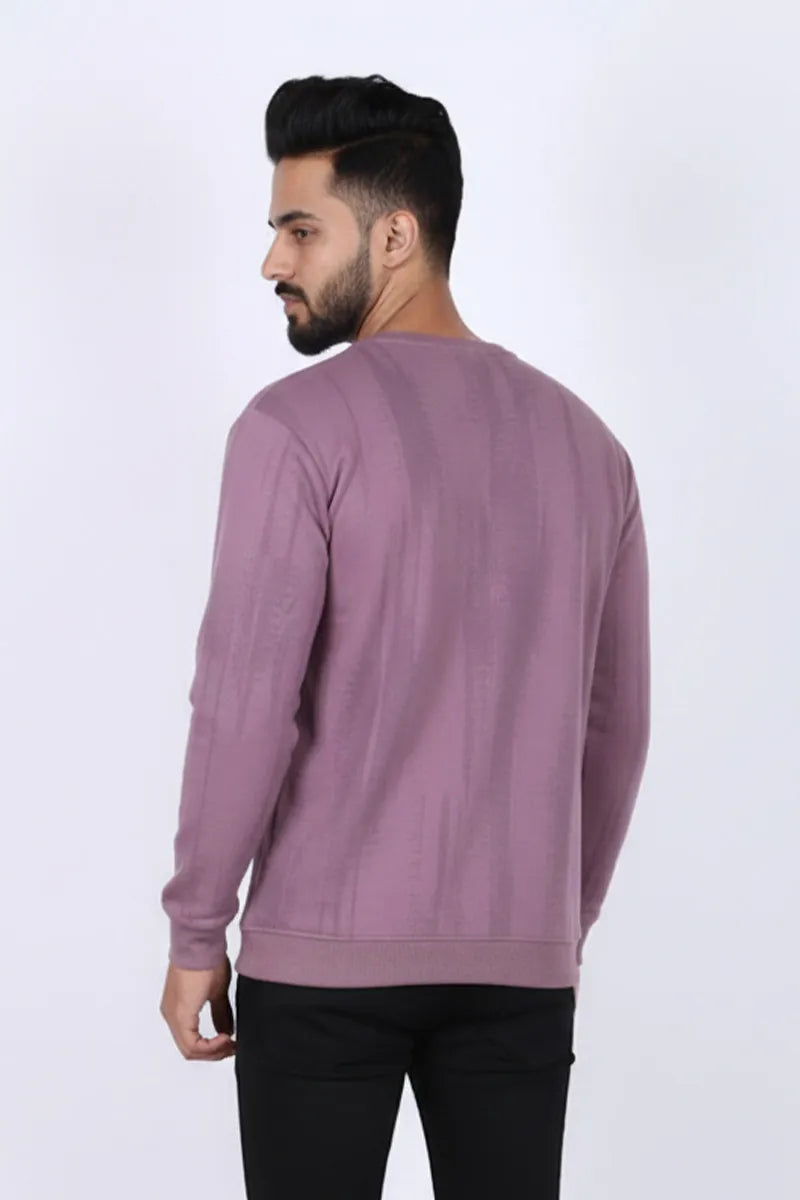 Men's Cotton Blend Self Design Casual Sweatshirts - Purple Haze (Style CLMTS25)