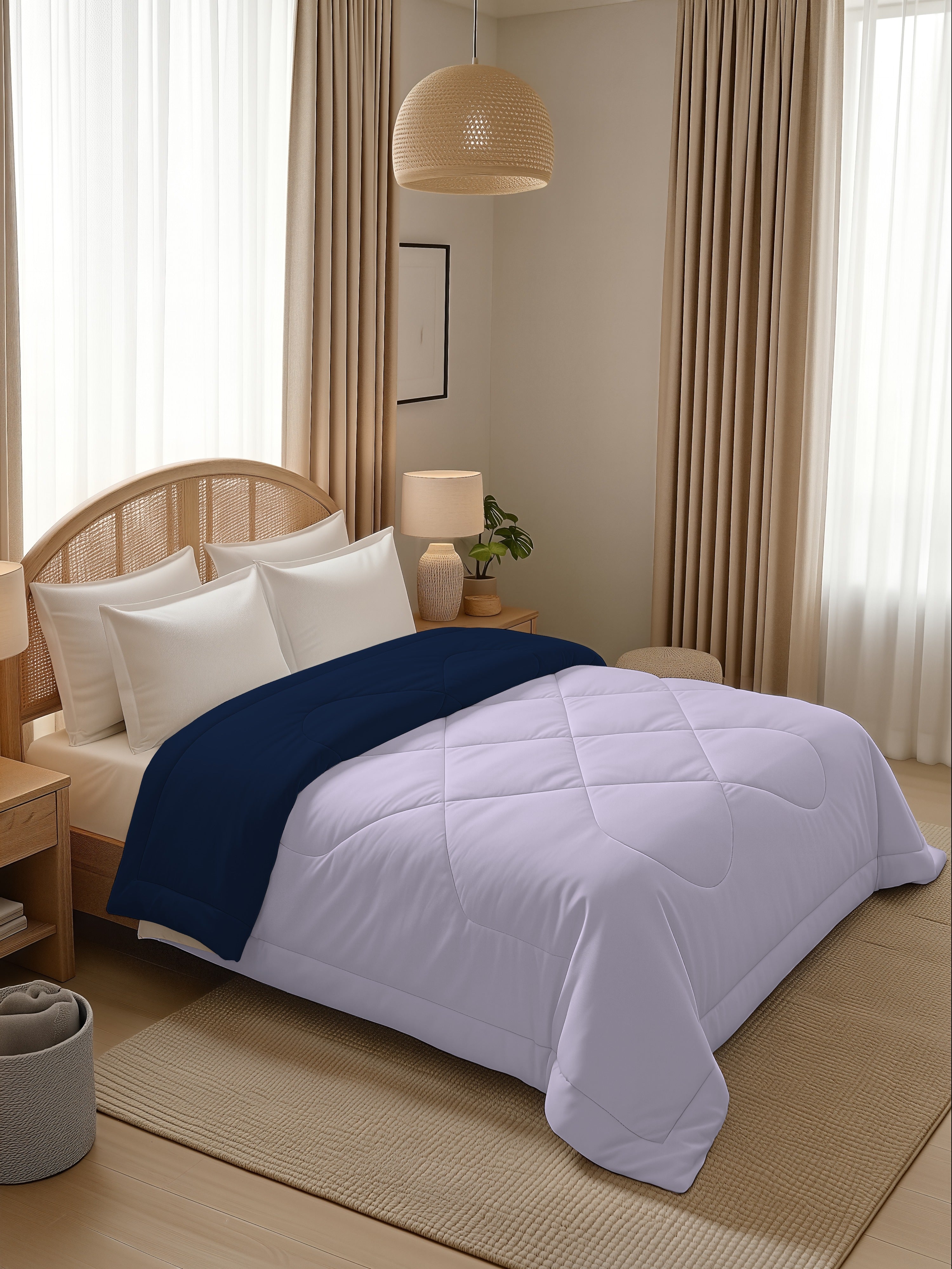 Quirky Home Nest Collection 220 GSM Double Bed Solid Reversible Comforter