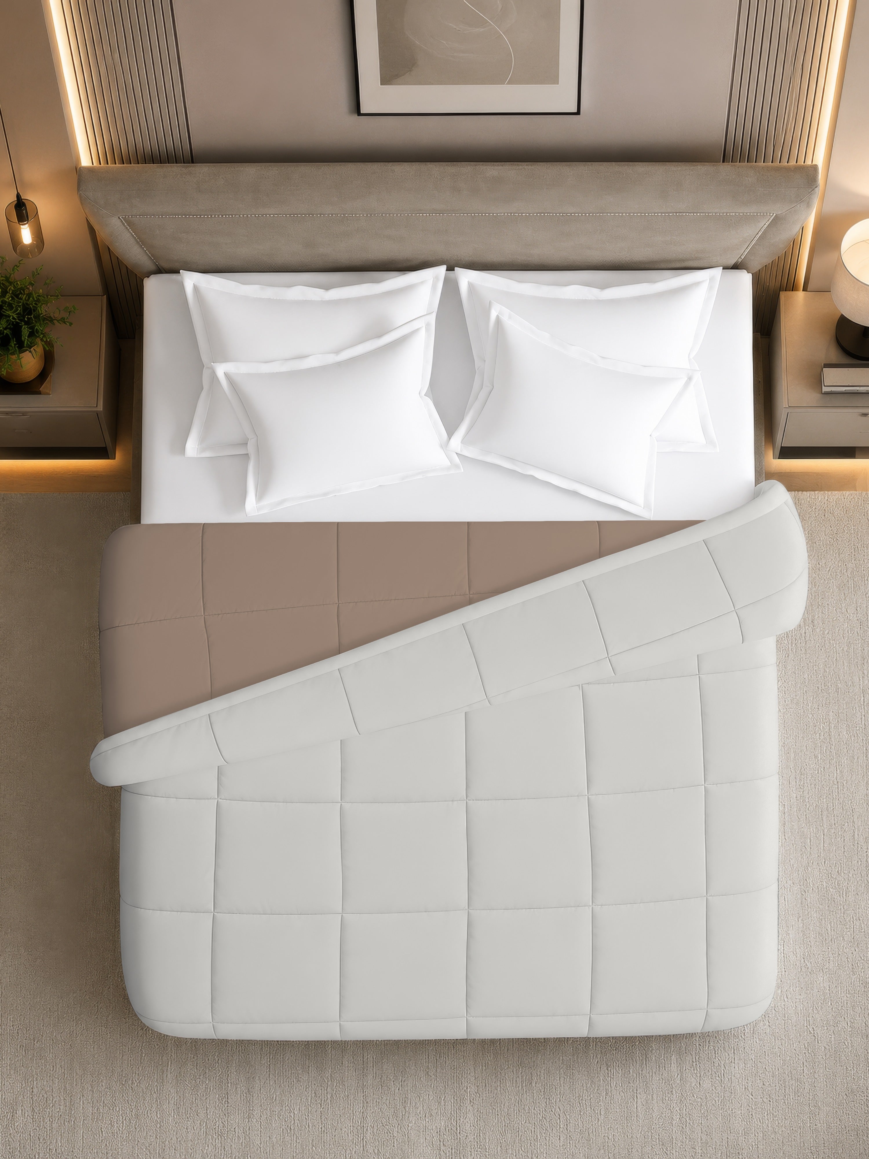 Quirky Home Nest Collection 220 GSM Double Bed Solid Reversible Comforter