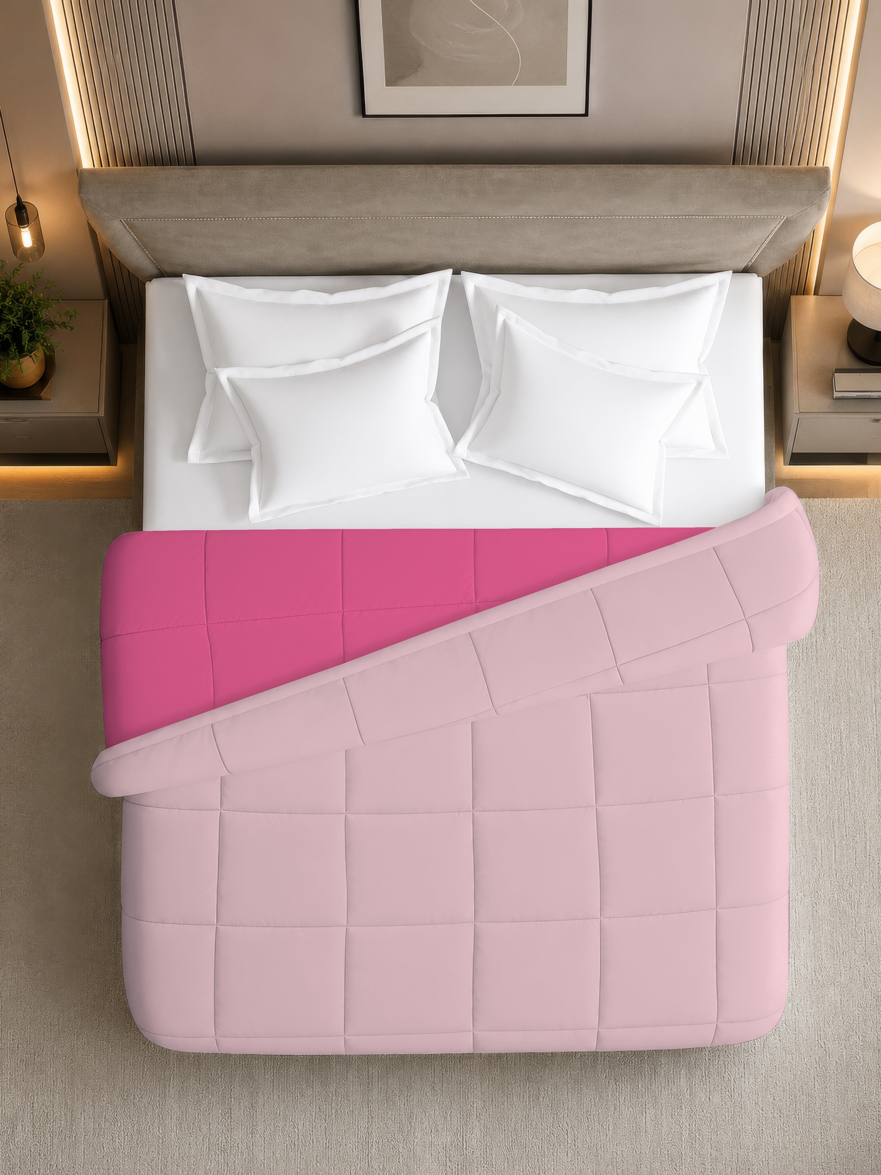 Quirky Home Nest Collection 220 GSM Double Bed Solid Reversible Comforter