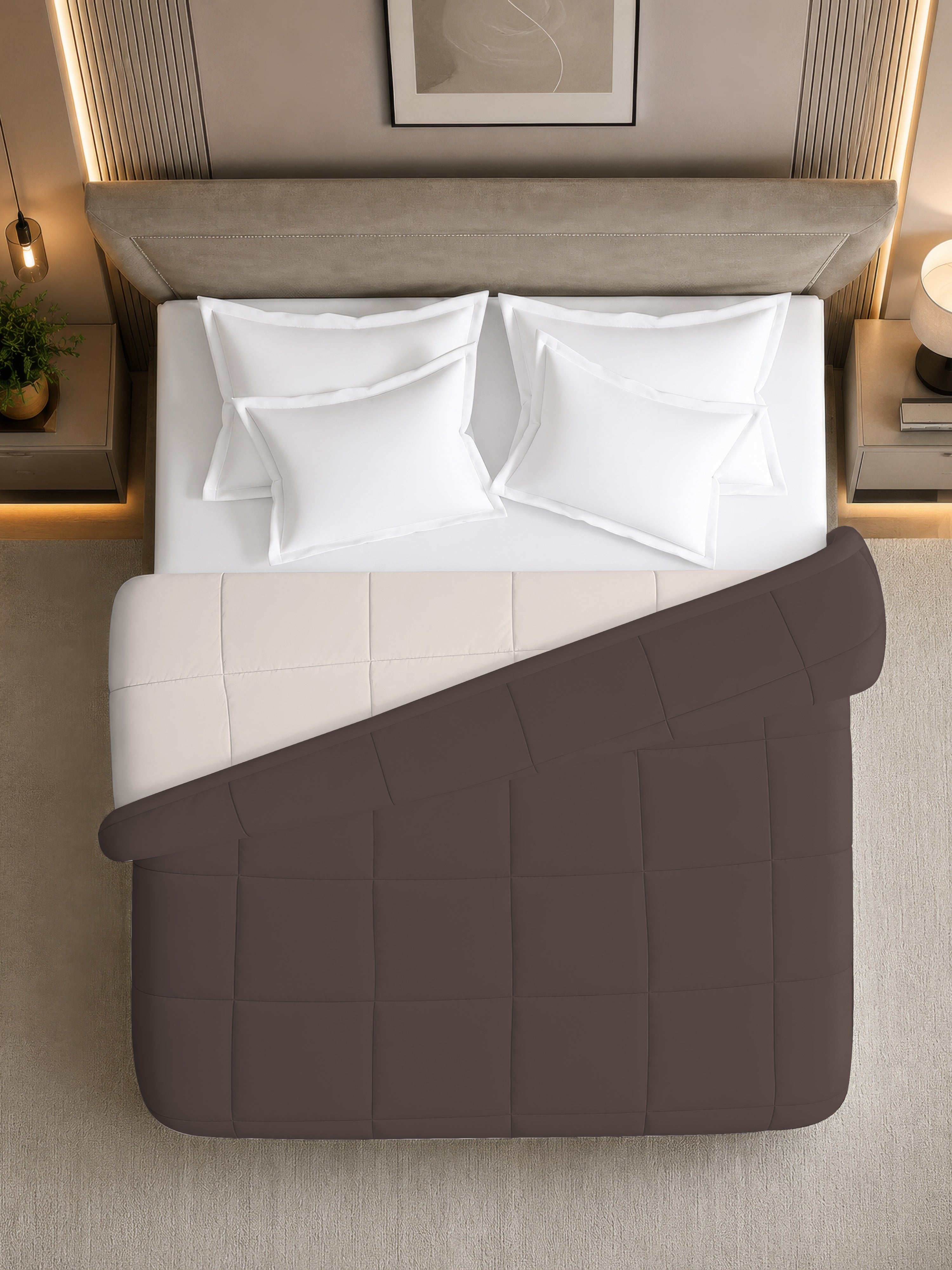 Quirky Home Nest Collection 220 GSM Double Bed Solid Reversible Comforter