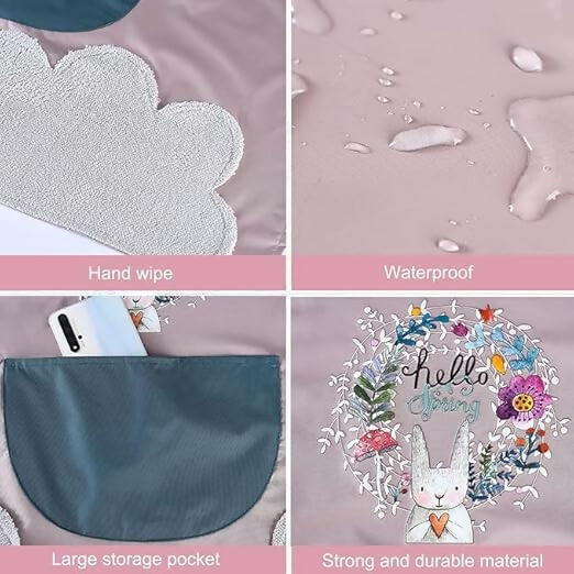 Waterproof Kitchen Apron for Women with Hand-Wiping Towel & Front Pocket Comfortable Wear-Resistant Chef Apron for Cooking (Assorted, Pack of 1)