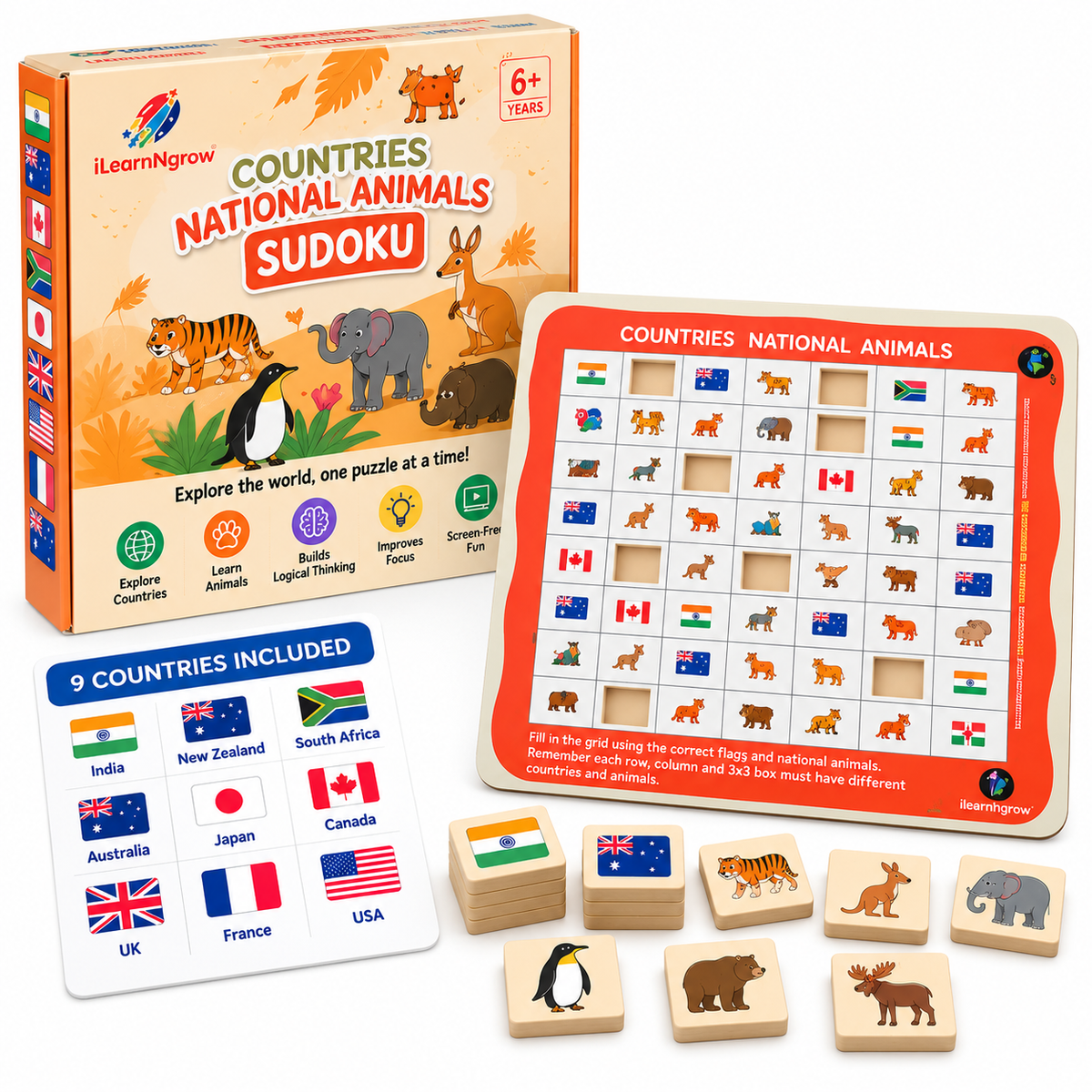 ilearnngrow Countries National Animal Sudoku