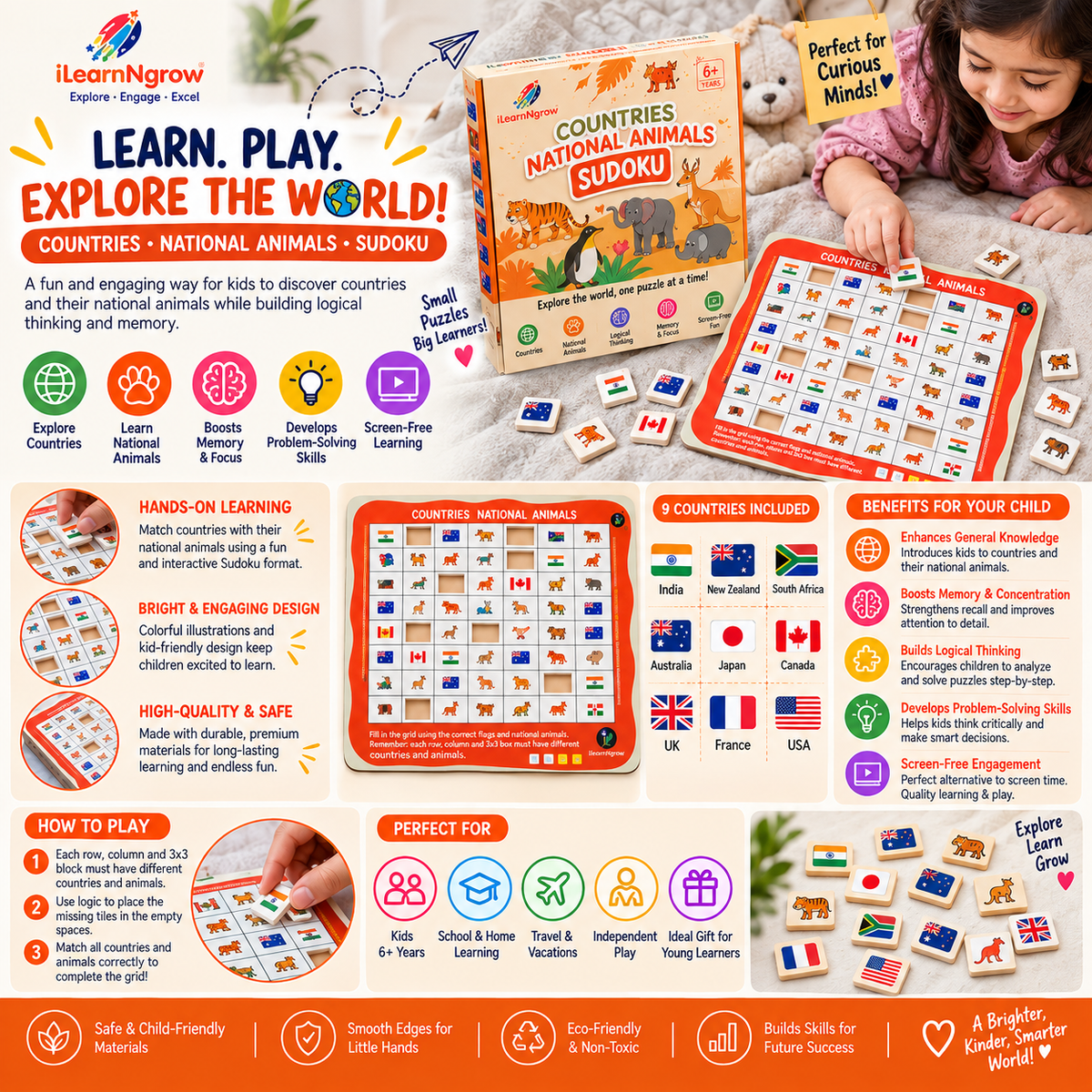ilearnngrow Countries National Animal Sudoku