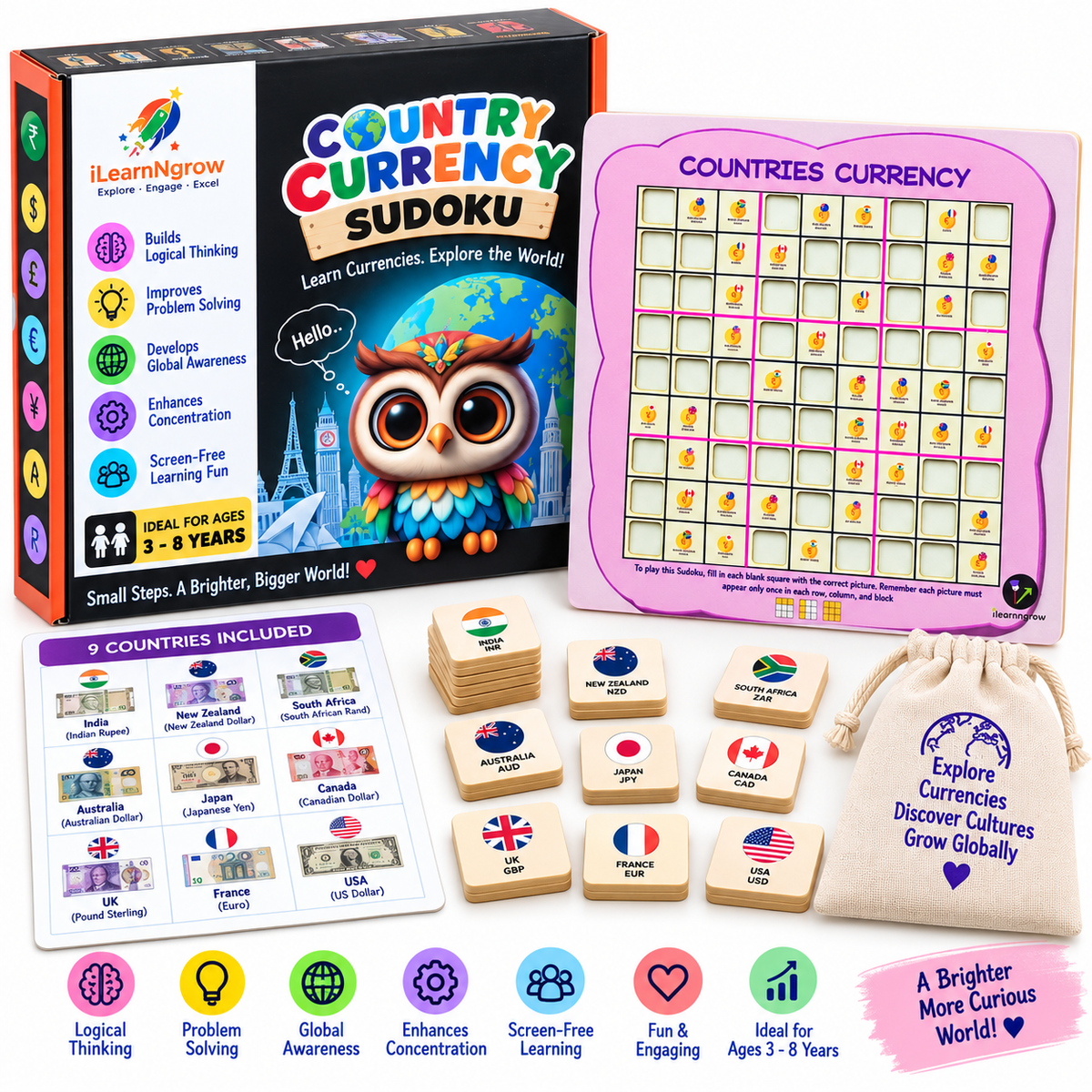 ilearnngrow Countries Currency Sudoku