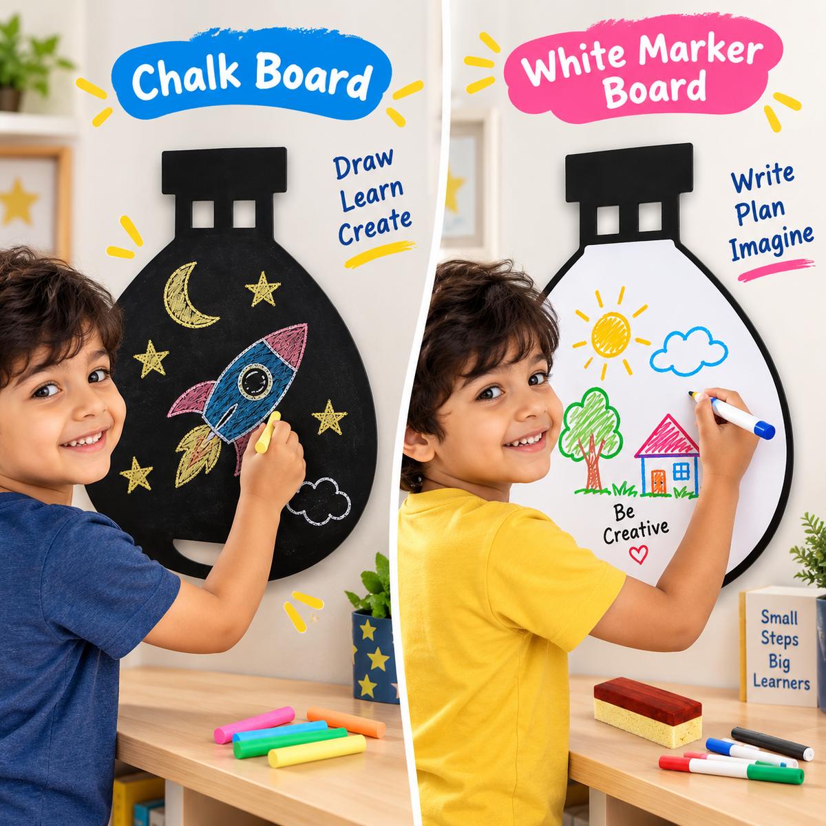 ilearnngrow Hot Air Balloon Black & White Board