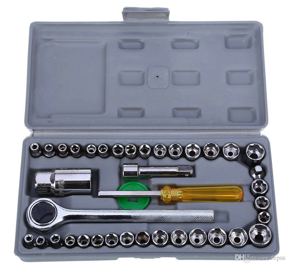 40 in 1 Pcs Tool Kit & Screwdriver and Socket Set, 40-Piece Bit & Socket Set (Multi Color)