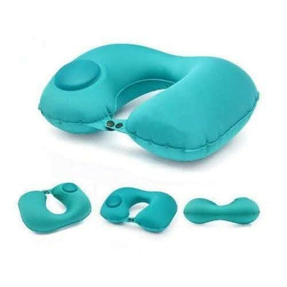 Self-Inflatable U Shape Foldable Neck Pillow for Camping Travel Sleeping - HalfPe