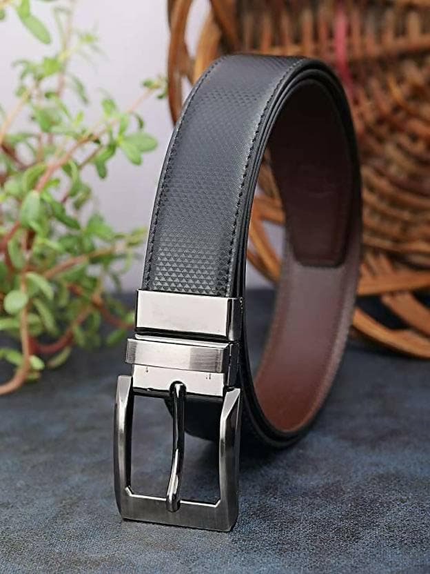 ZEVORA Men Formal, Casual, Party Black, Brown Genuine Leather Reversible Belt - HalfPe