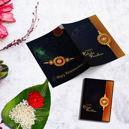 Festival Rakhi Set With Card And Tilak