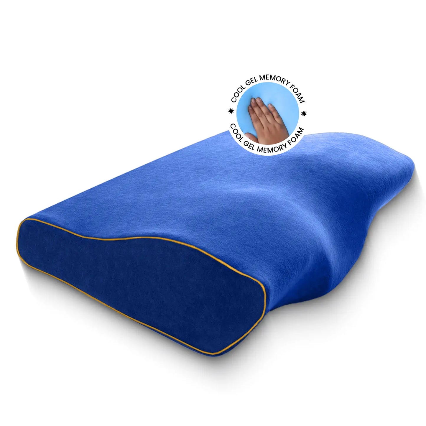 Sleepsia Cervical Pillow for Neck Pain & Shoulder Pain Relief |Orthopedic Memory Foam Pillow, Cervical Pillow, Neck Support Medical Pillow - Blue (Gel)