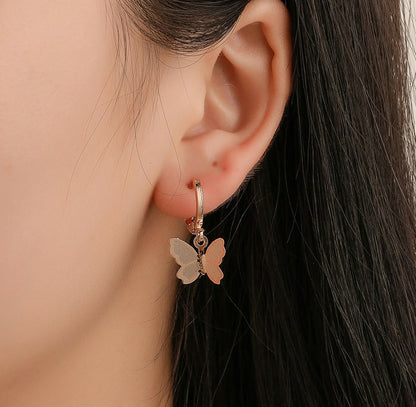 Chic & Delicate: Gold Butterfly Locket Necklace and Earrings