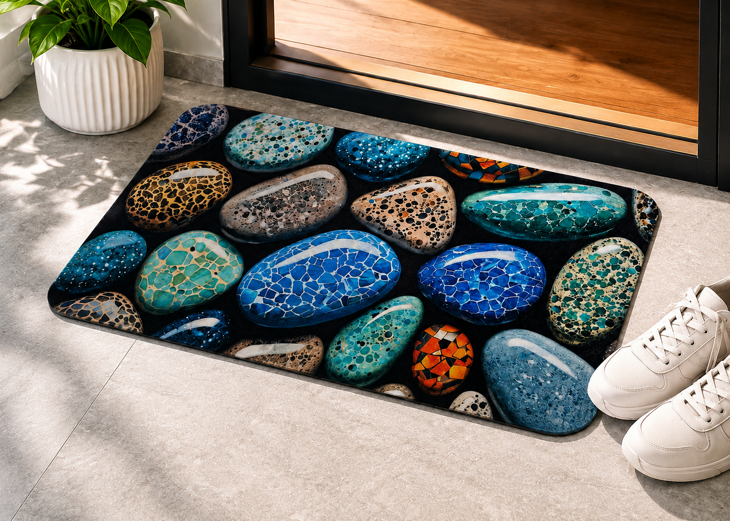 7D Multipurpose Mat – Design 2 | Non-Slip Absorbent Microfiber Rug | 36x56 cm