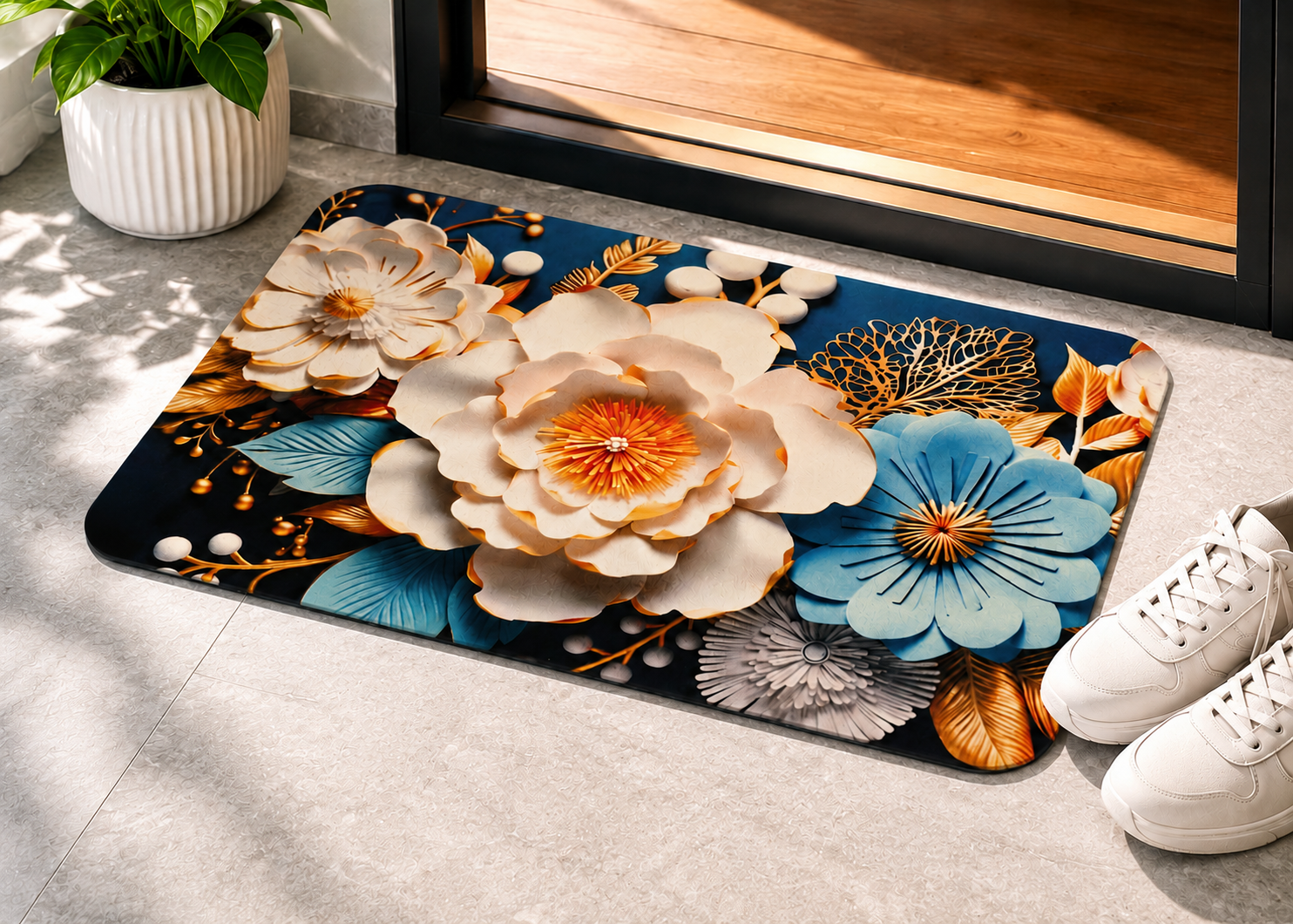 7D Multipurpose Mat – Design 4 | Non-Slip Absorbent Microfiber Rug | 36x56 cm
