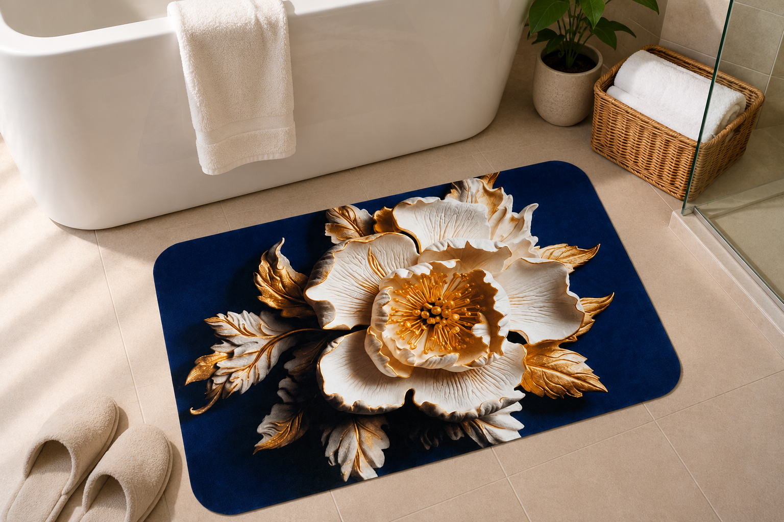 7D Multipurpose Mat – Design 7 | Non-Slip Absorbent Microfiber Rug | 36x56 cm