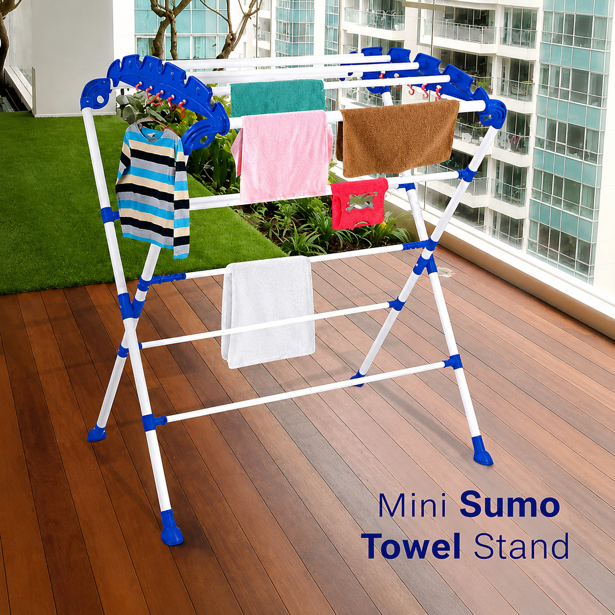 Foldable Cloth Drying Stand – Mini, Blue