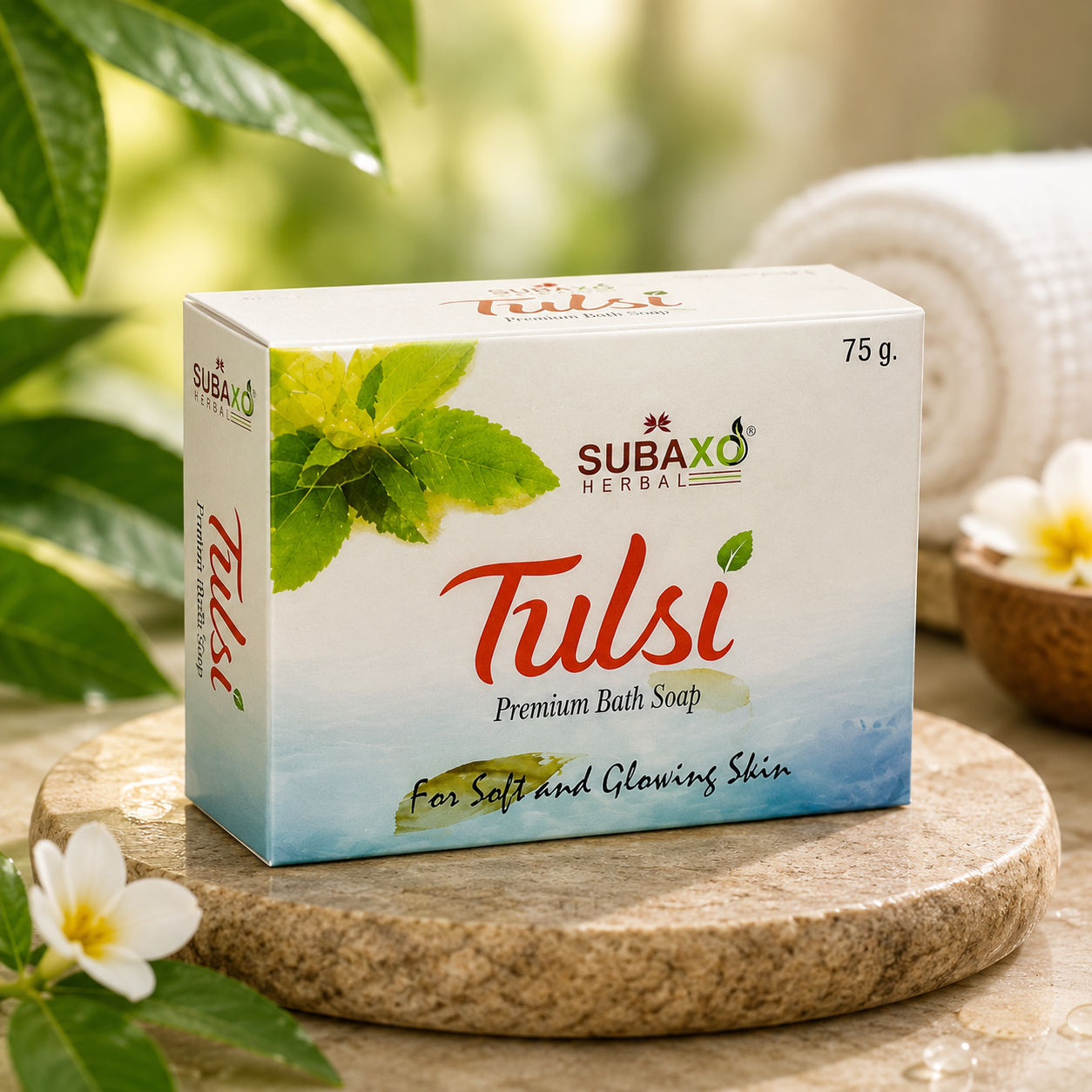 SUBAXO Tulsi Bath Soap Duo Glowing Skin (9x75g,Pack Of 9)