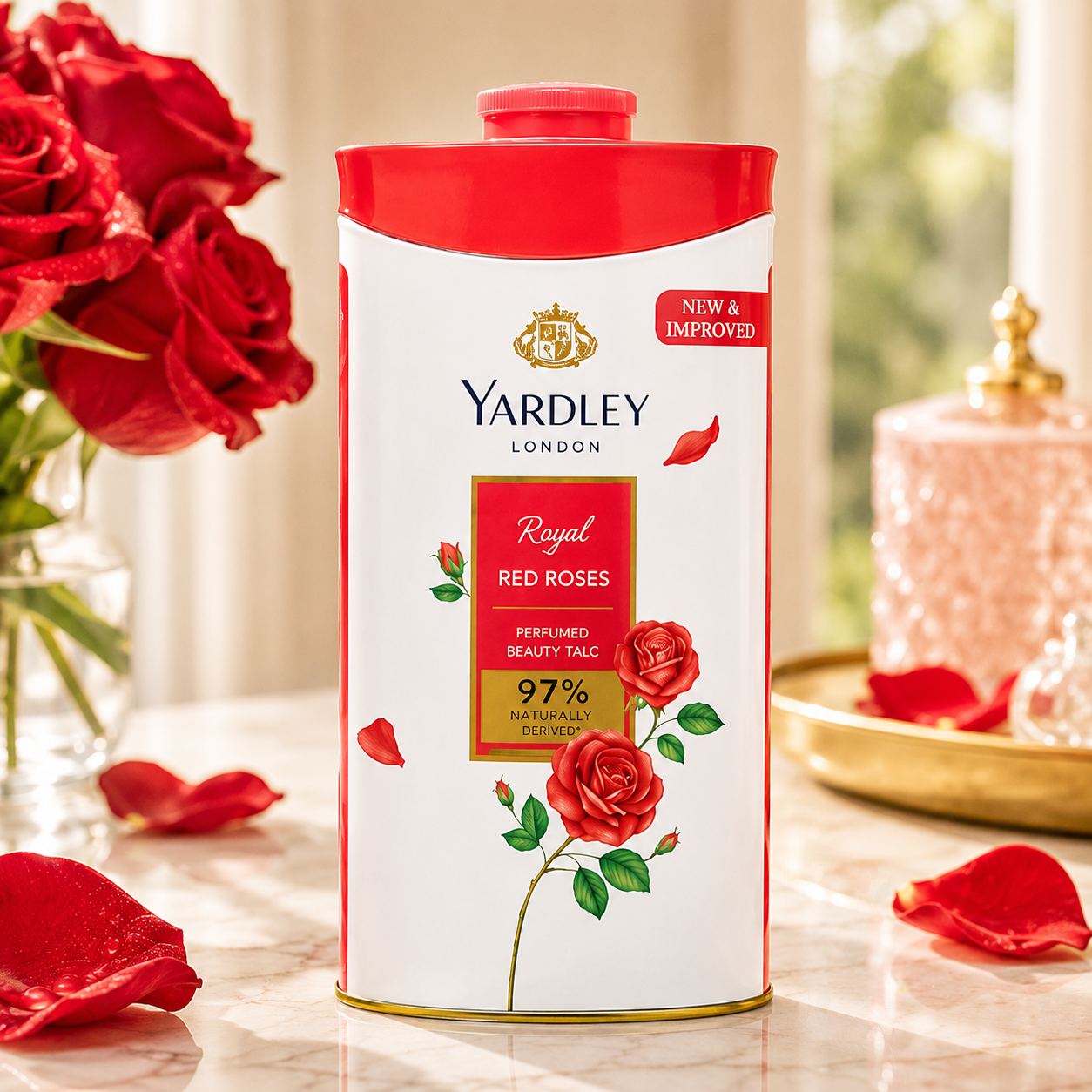 Yardley London Red Roses Talc (Pack of 3) (3 x 250 g)