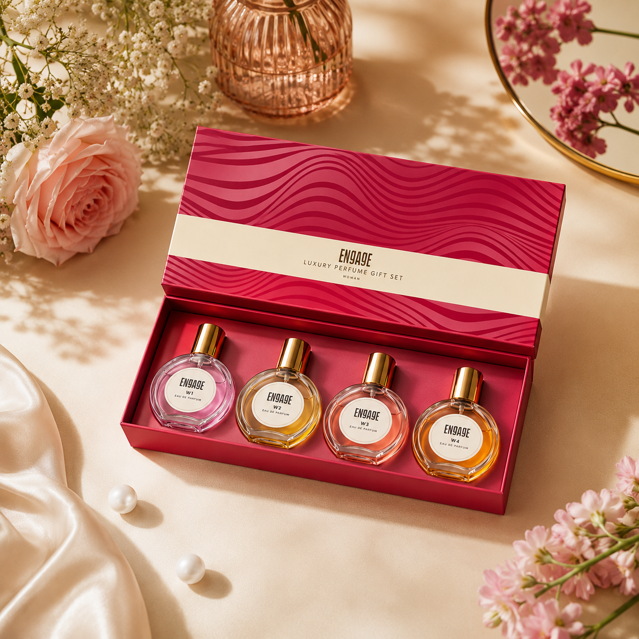 Engage Luxury Perfume Gift Set Pack for Women, Travel Sized, Assorted Pack, Ideal Motherâ€™s Day Gift, 100ml (25ml X 4)
