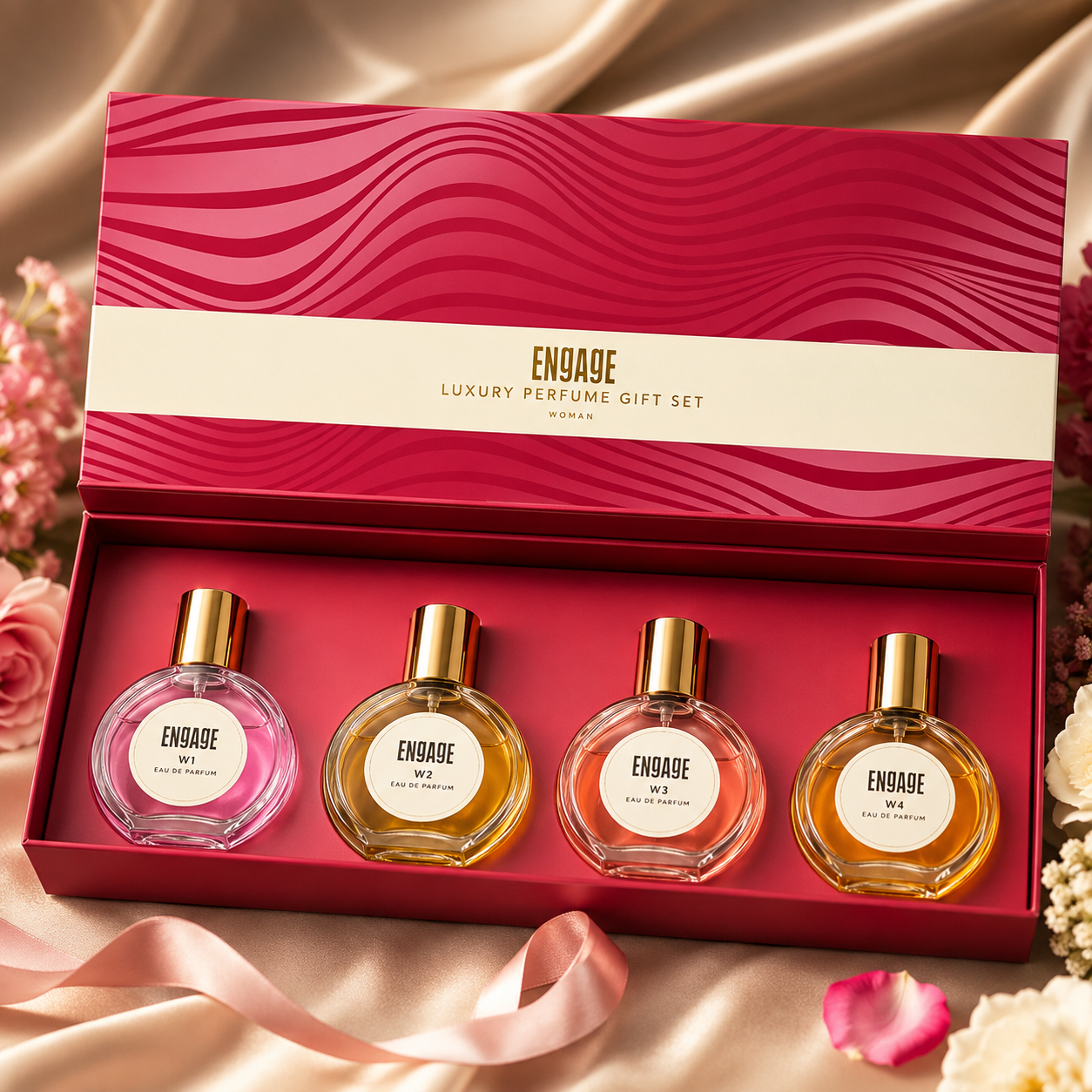 Engage Luxury Perfume Gift Set Pack for Women, Travel Sized, Assorted Pack, Ideal Motherâ€™s Day Gift, 100ml (25ml X 4)