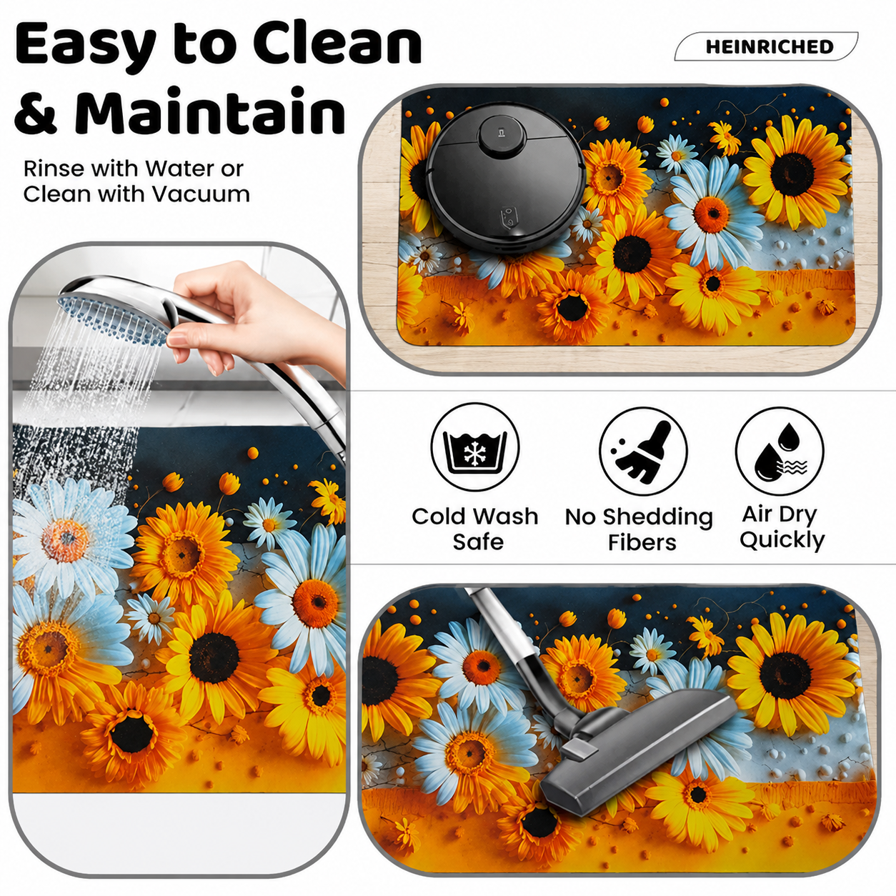 7D Multipurpose Mat – Design 1 | Non-Slip Absorbent Microfiber Rug | 36x56 cm