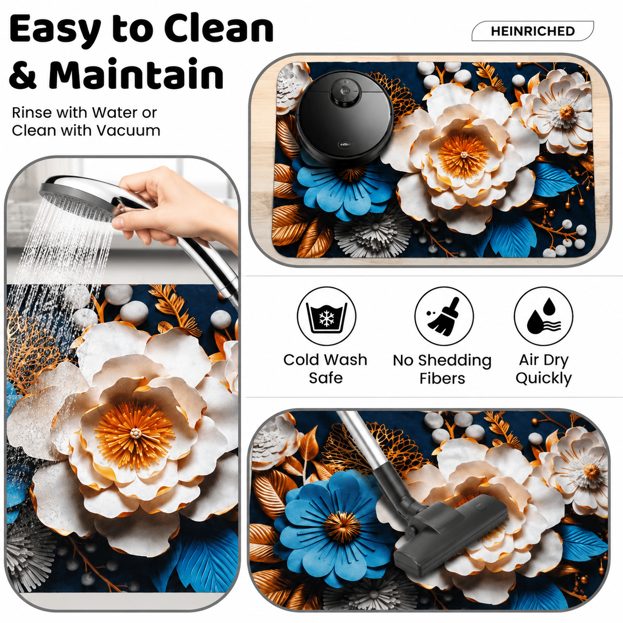 7D Multipurpose Mat – Design 4 | Non-Slip Absorbent Microfiber Rug | 36x56 cm