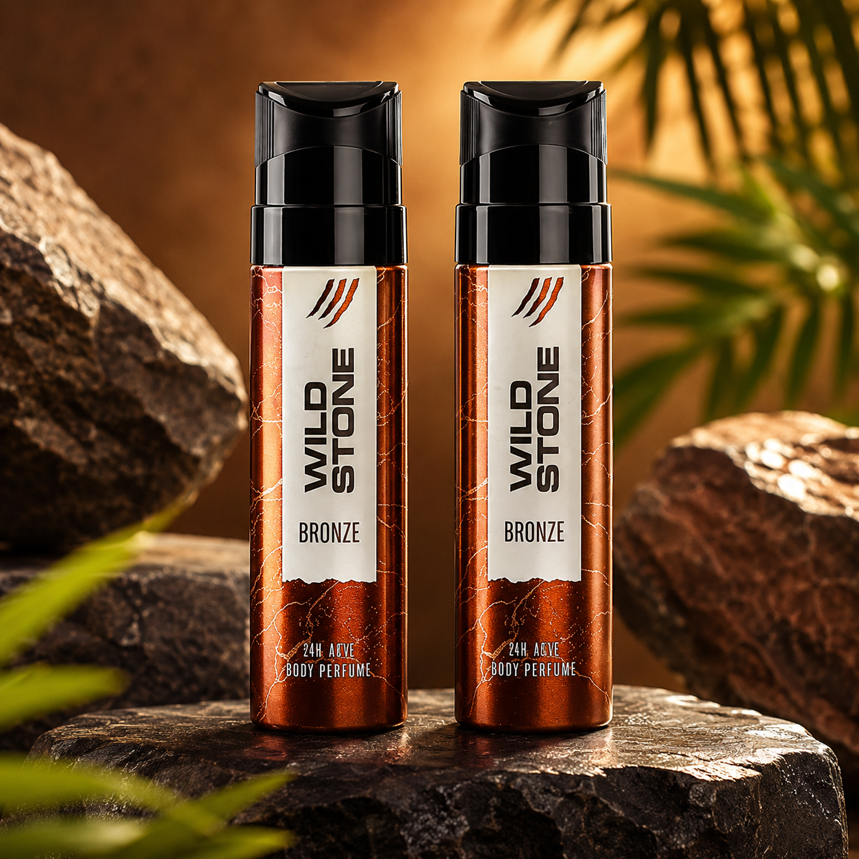 Wild Stone Bronze Perfume Body Spray No Gas Deo for Men Combo Pack of 2 (120ml each)