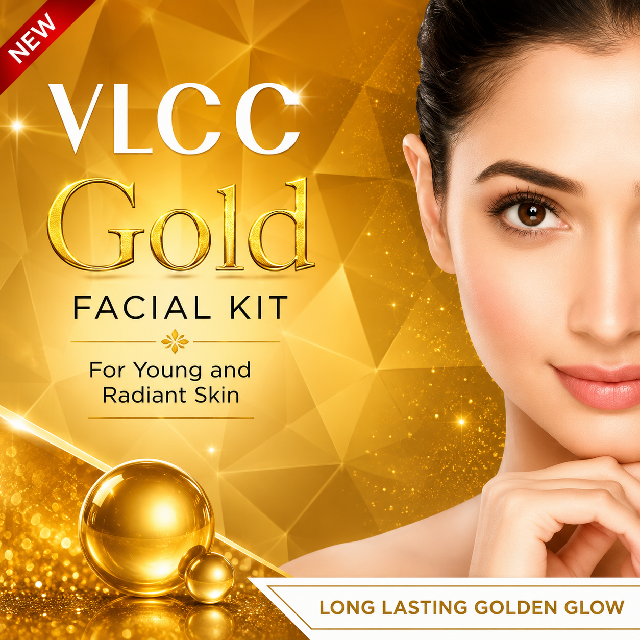 VLCC Gold Facial Kit. Bright & glowing skin - Parlour Glow (6 x 1.67 g)