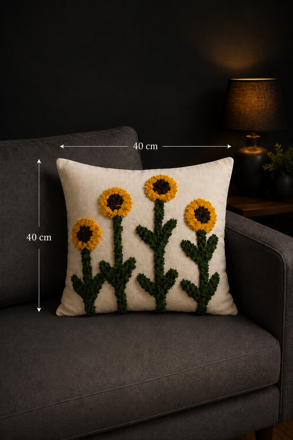 Tufted Cotton Cushion Cover 16x16 Inches Set Of 2 – White | Soft Decorative Sofa Pillow Cover with Hidden Zipper