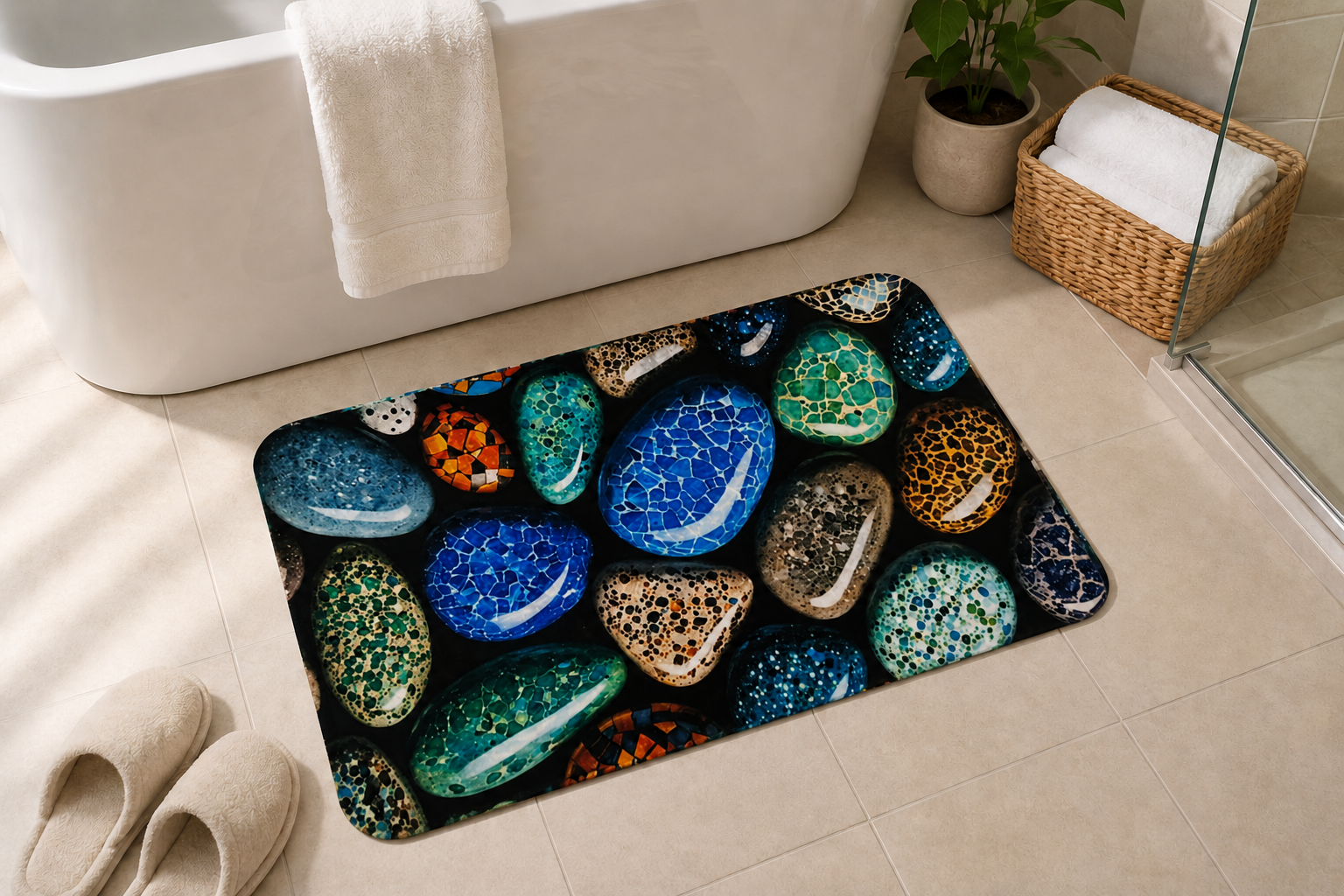 7D Multipurpose Mat – Design 2 | Non-Slip Absorbent Microfiber Rug | 36x56 cm