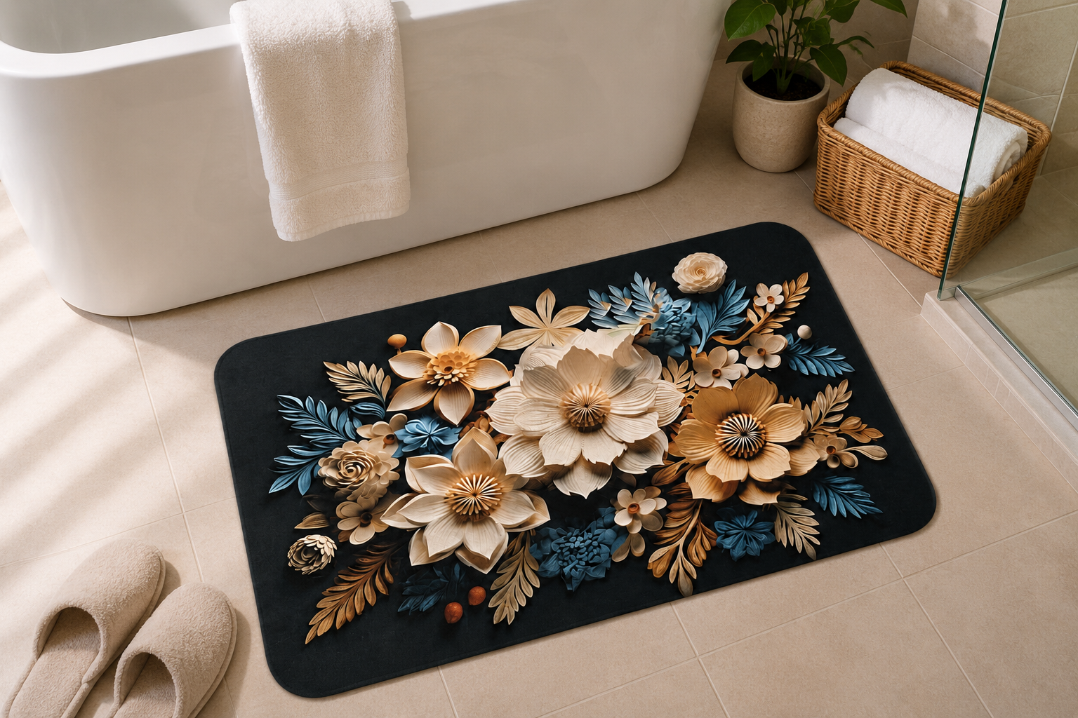 7D Multipurpose Mat – Design 6 | Non-Slip Absorbent Microfiber Rug | 36x56 cm
