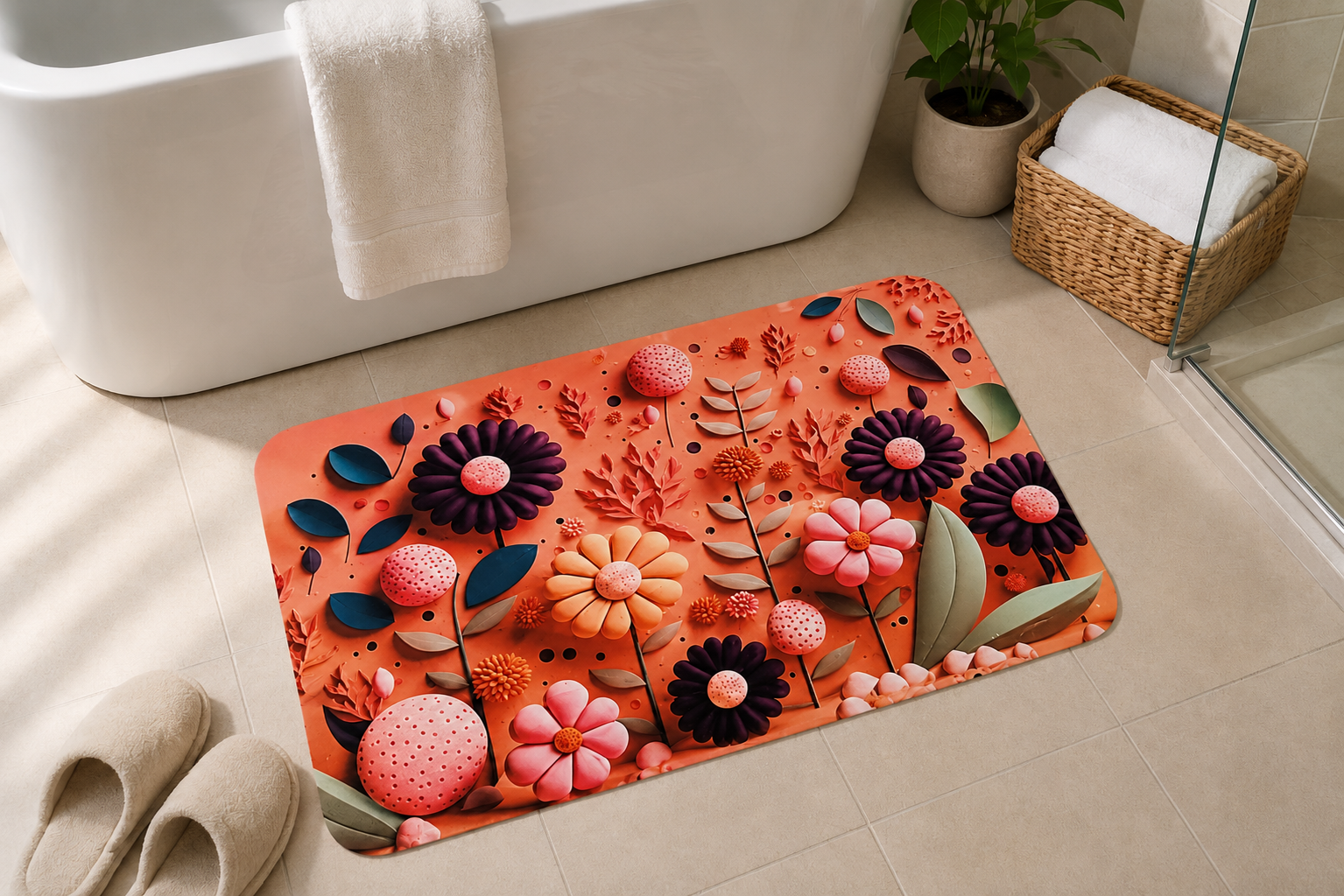 7D Multipurpose Mat – Design 8 | Non-Slip Absorbent Microfiber Rug | 36x56 cm