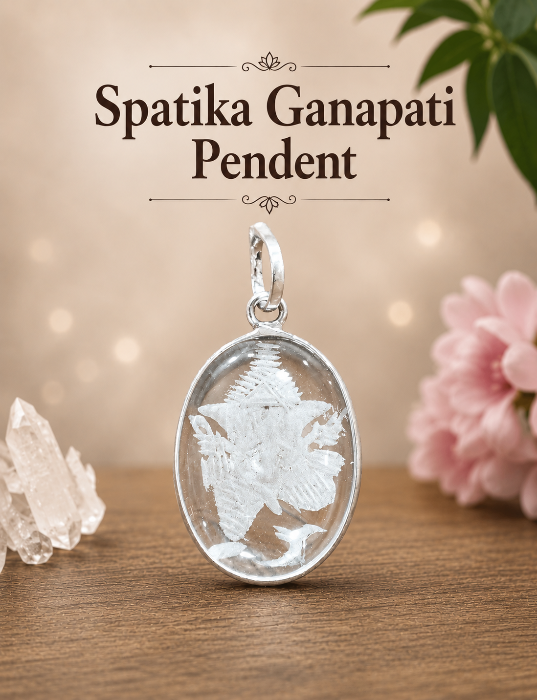 Spatika Ganapati Pendent to enhance focus, calm the mind, and promote positive energy