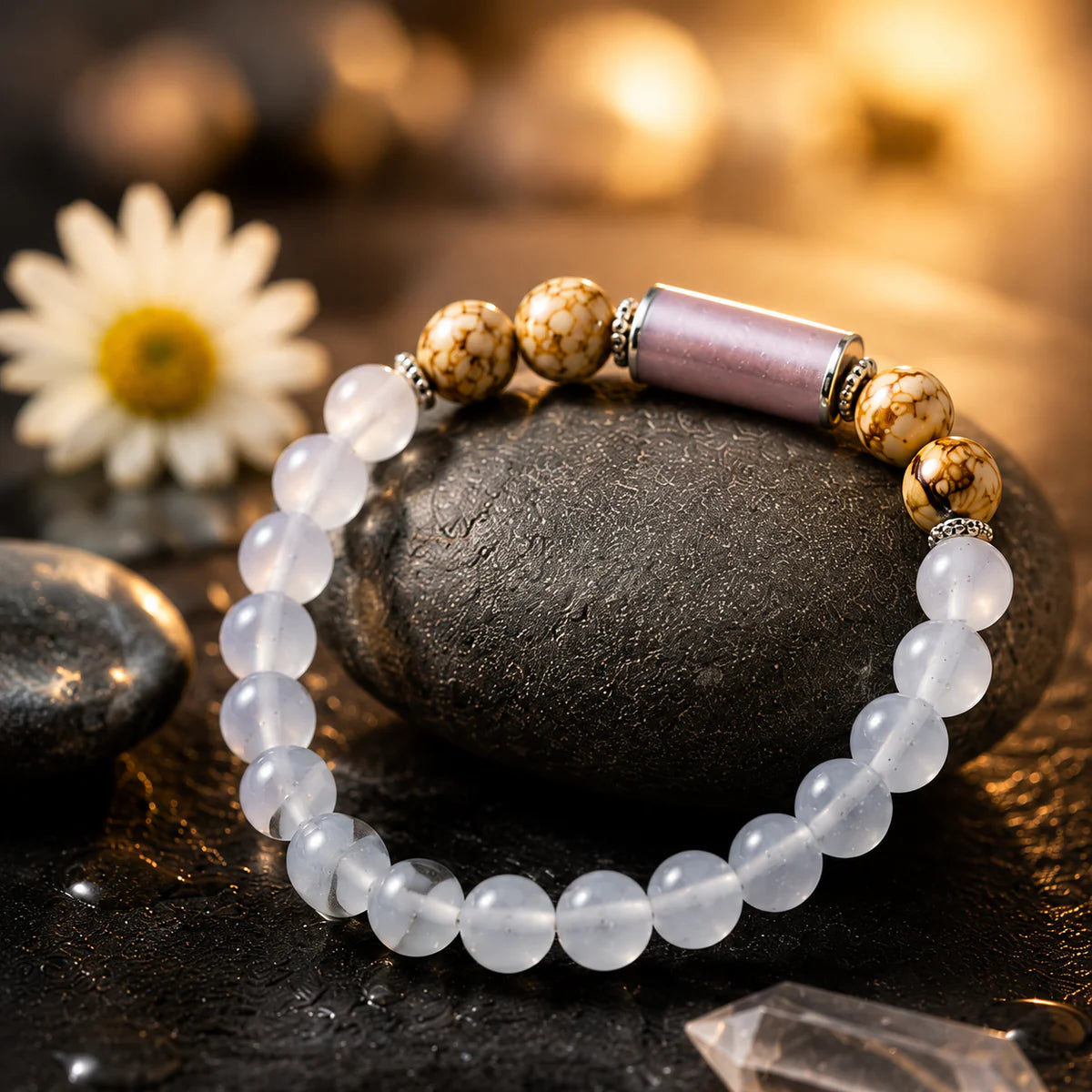 Libra Rashi Bracelet (Tula Rashi-తులా రాశి)– Semi Precious Gemstone Beaded Bracelet for Energy, Strength & Positivity