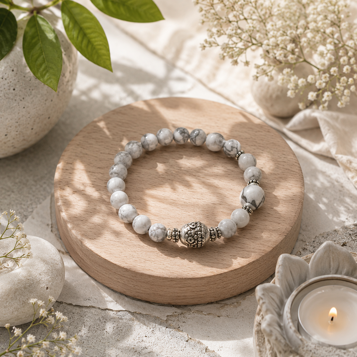 CancerRashi Bracelet (Karkataka Rashi-కర్కాటక రాశి)– Semi Precious Gemstone Beaded Bracelet for Energy, Strength & Positivity