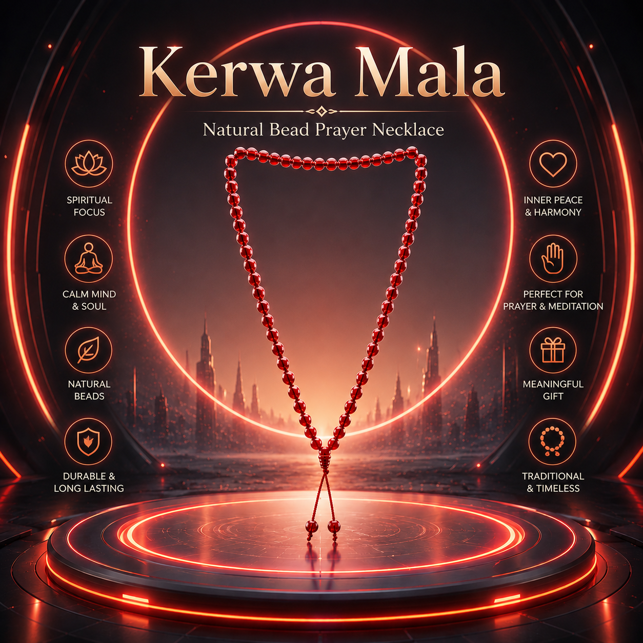 Kerwa Mala Natural Bead Prayer Necklace