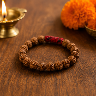 6 Mukhi Rudraksha Bracelet – Sacred Beaded Bracelet for Confidence, Strength & Emotional Balance