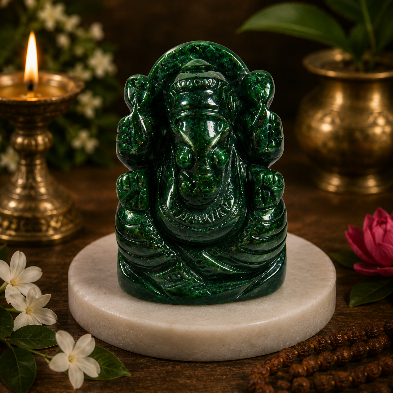 Marakatha Ganapati – Emerald Green Ganesha Idol for Wisdom, Prosperity & Positive Energy